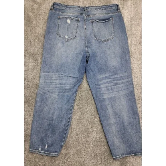 I&M Black Label Jeans Womens Sz 20 Plus I & M Denim Blue Stretch Distressed Pant - Picture 11 of 16